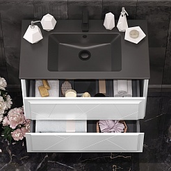 Opadiris Мебель для ванной Луиджи 90 подвесная белая матовая/антрацит – фотография-7